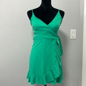 Gianni Bini Green Sleeveless Mini Wrap Dress size small